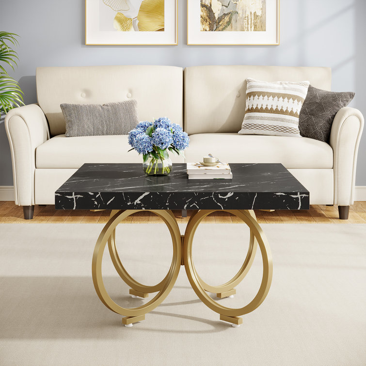 Gold marble discount coffee table set